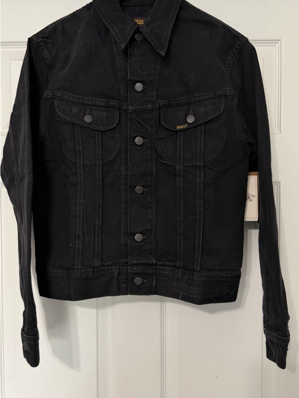 Ralph Lauren Double RL Black Denim Trucker Jacket